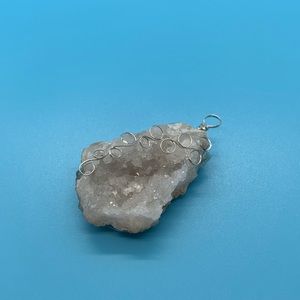 Sterling Silver Hand Wrapped Geode Pendant
